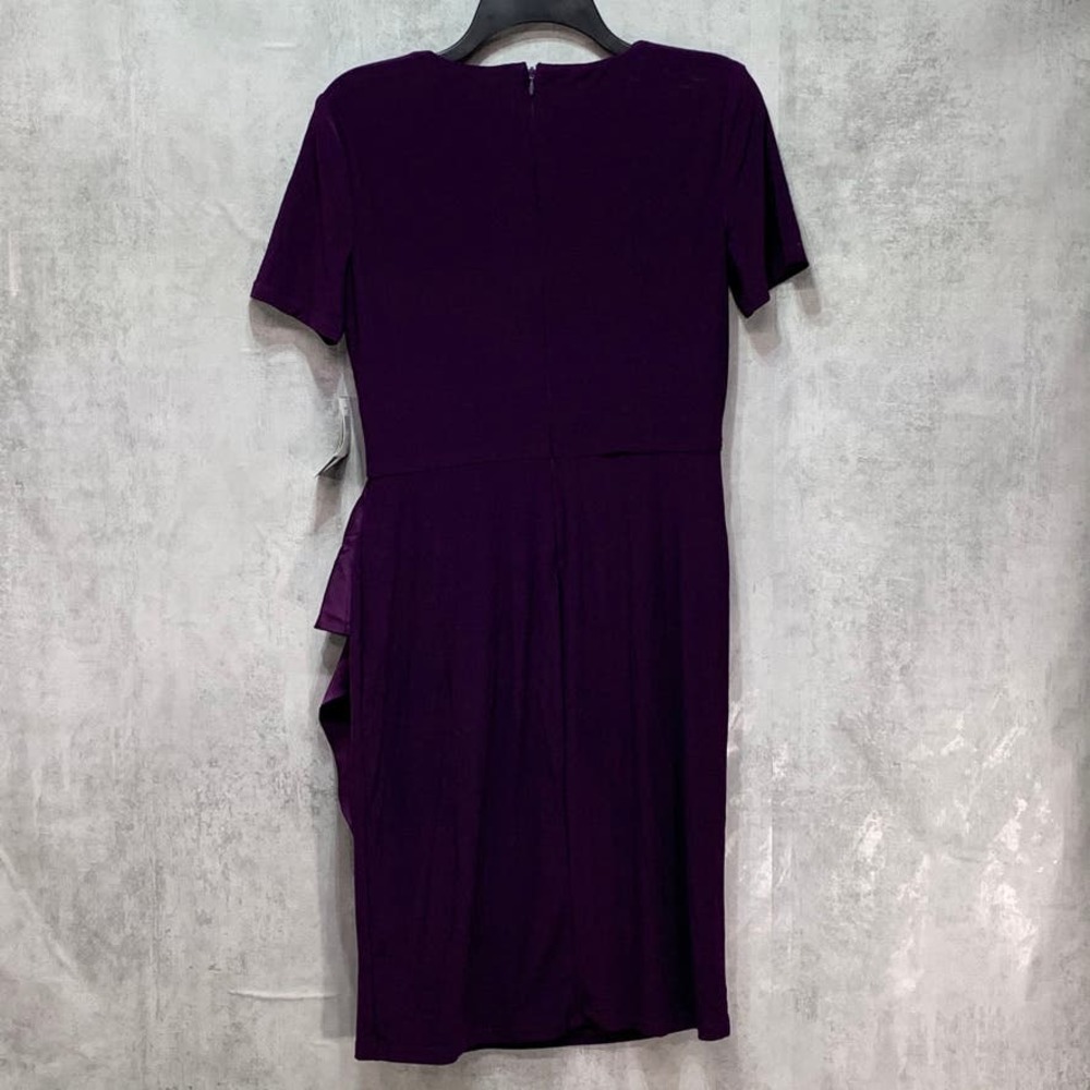 Lauren Ralph Lauren Purple Satin Ruffle Trim Dress - Picture 8 of 11